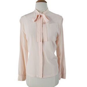 Vintage Silk Blouse in Peach Pink - med